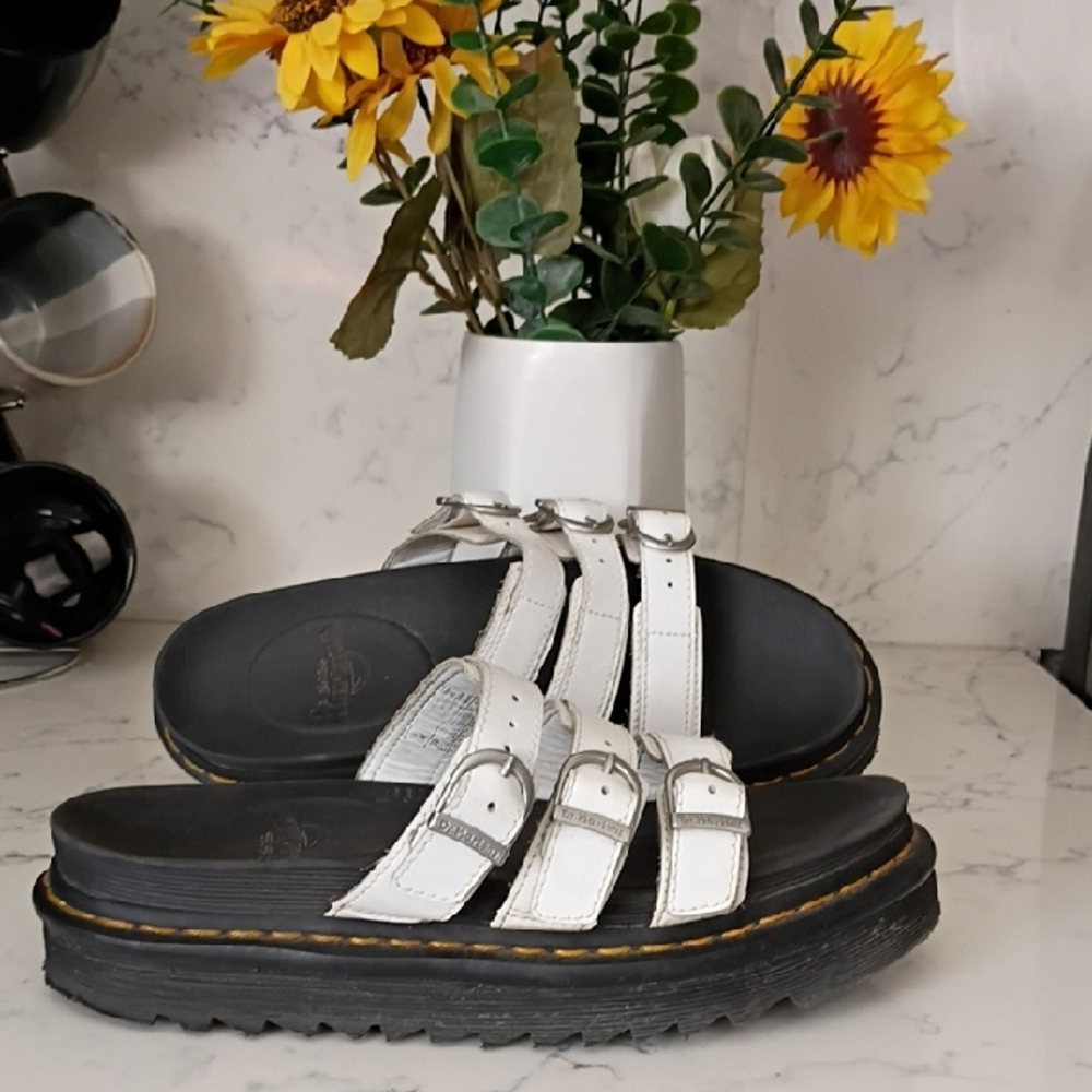 DR.MARTENS BLAIRE White Triple Strap Women's Sandals